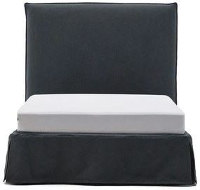 Antracytowe tapicerowane łóżko jednoosobowe 90x200 cm Jaira – Kave Home