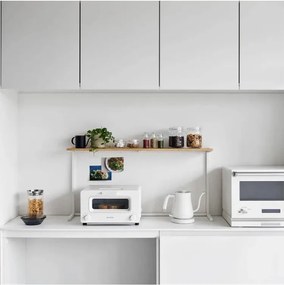 Biało-naturalna drewniana dodatkowa półka 28,5x8,5 cm Tower – YAMAZAKI