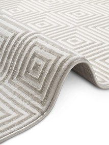 Dywan nowoczesny Perles Romby beżowo-białe 200 cm x 280 cm