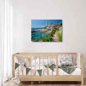 Obraz na szkle - Malownicza nadmorska wioska (70x50 cm)