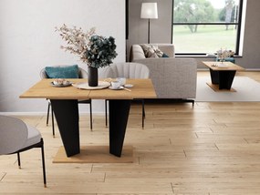 Rozkładany stół do jadalni Violan II R dąb lancelot/czarny mat