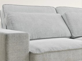 Jasnoszary narożnik z tkaniny szenilowej (prawostronny/w kształcie litery L) Kirou – Maison de Rêve