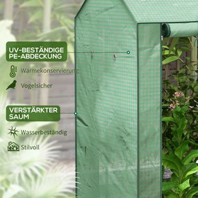 Outsunny Szklarnia / inspekt, odporna na warunki pogodowe, drzwi rolowane, 100 cm x 80 cm x 150 cm, zielona | Aosom PL