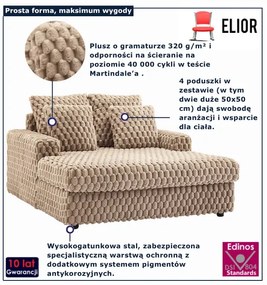 Nowoczesny brązowy fotel pluszowy R6-P95