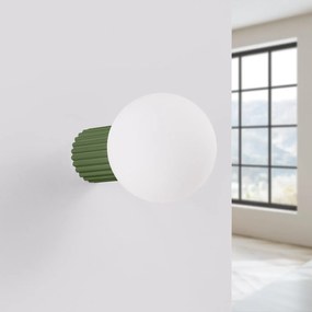 Kinkiet HALO zielony oliwkowy IP44 ryflowany SOLLUX  LIGHTING