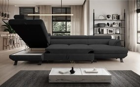 Narożnik RAVEN XL wolnostojący z funkcją spania tkanina Artico 37439 Antracytowy WERSAL