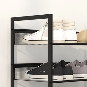 HOMCOM Półka na buty, stojak na buty, 5 półek, 72 cm x 30 cm x 102 cm, czarny