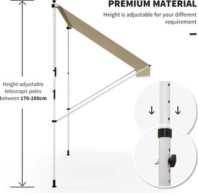 Outsunny markiza markiza zaciskowa osłona przeciwsłoneczna