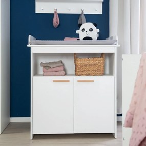 Biała komoda dziecięca z przewijakiem 88x98x75 cm Anton – Roba