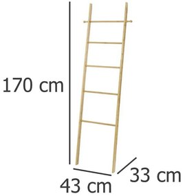 Drabina do wieszania ręczników BAHARI, bambusowa drabinka na ręczniki, WENKO