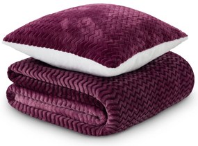 KOC I PODUSZKA WARM HUG LILAK OMBRE 130x190 cm liliowy