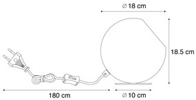 Lampa stołowa w stylu Retro zielona ze szkłem - Mabel Retro Oswietlenie wewnetrzne
