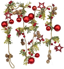 Girlanda świąteczna Nature czerwony, 150 cm