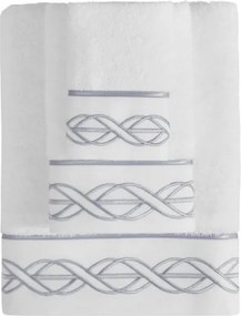 Ręcznik VITA 50x100 cm Biały / szary haft