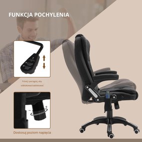 Vinsetto Fotel biurowy ergonomiczny z masażem regulowany fotel gamingowy udźwig 120 kg czarny | Aosom PL