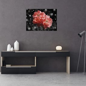 Obraz na szkle - różowy kwiat (70x50 cm)