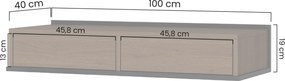 Toaletka wisząca Zenar 100 cm z szufladami - orzech elegant / czarny