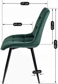 Krzesło Tapicerowane do Jadalni RIO Zielone Welurowe Nowoczesne Loft