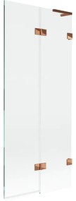 Mexen Lunar L parawan nawannowy 2-skrzydłowy prawy 80 x 150 cm, transparent, różowe złoto - 897L-080-100-60-00-P
