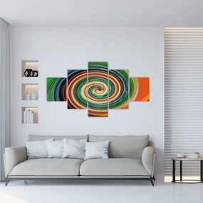 Abstrakcyjny obraz - kolorowa spirala (125x70 cm)