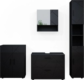 Zestaw mebli łazienkowych antracyt wysoki połysk 80x41x58 irma