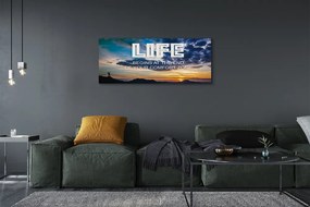 Duży obraz na płótnie Napis o Zachodzie Słońca