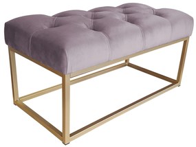 Ławka CHESTERFIELD LOFT podstawa złota pufa podnóżek MG55