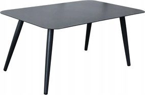 Zestaw mebli ogrodowych pleciony beżowy rama szara ławka, 2 krzesła, stolik