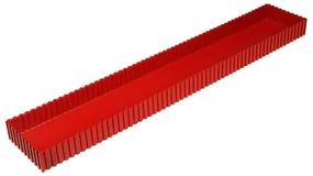 Pojemnik plastikowy na narzędzia 35-600x100 mm, czerwony