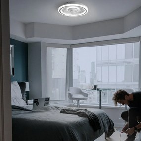 Biała lampa sufitowa LED ze zdalnym sterowaniem/z wentylatorem Alan – SULION