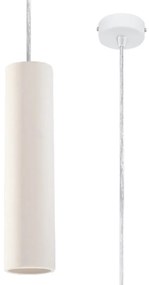 Biała lampa wisząca z ceramicznym kloszem ø 8 cm Santana – Nice Lamps