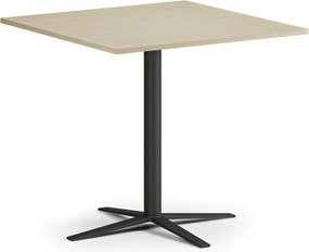 Stolik kawowy AURA, 60x60 cm, czarna podstawa, brzoza