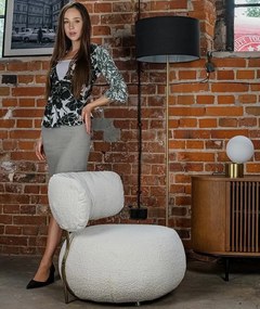 Designerski fotel bez podłokietników Teddy Low