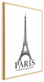 Plakat Paris 21x30 cm z ramą złotą bez marginesu ARTGEIST B