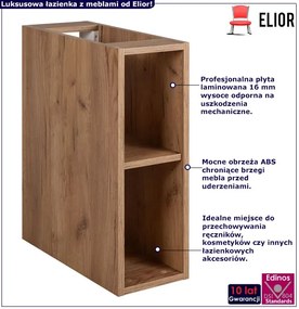 Wąska szafka łazienkowa 20 cm dąb craft złoty F1-K41