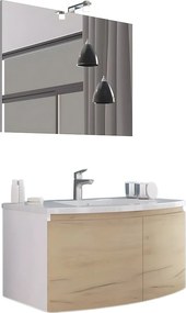 Mobilna wanna rover dymiona "Ettore" z 2 frontami ze specchio LED i ceramiczną umywalką cm 80x49 42h