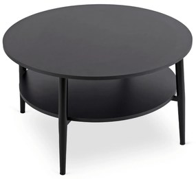 Stolik Kawowy Okrągły PAULO MAX 80 cm Czarny Nowoczesny Loft