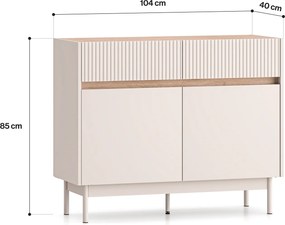 Mała komoda z szufladami i szafkami Dunea 06, kaszmir