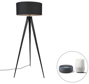 Inteligentna lampa podłogowa czarna z czarnym kloszem, w tym Wi-Fi A60 - Ilse Nowoczesny Oswietlenie wewnetrzne