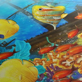 Obraz - Kolorowa rafa koralowa (z zegarem) (90x30 cm)
