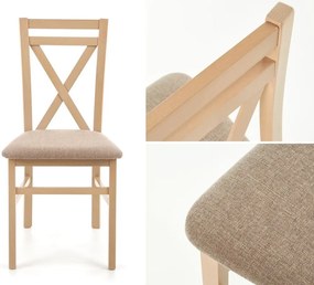 Drewniane krzesło z tapicerowanym siedziskiem Dariusz dąb sonoma