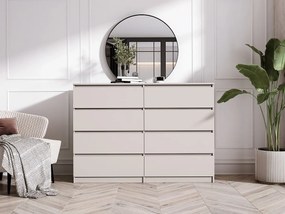 Komoda: 8 szuflad, kaszmir, 139 x 102 x 39 cm