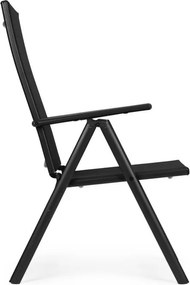 Krzesło ogrodowe, składane, regulowane Napoli, czarne