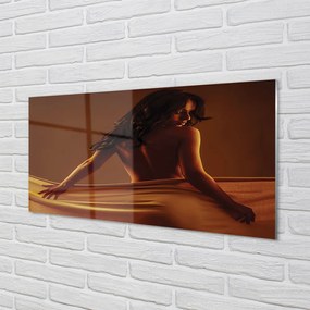 Panel szklany do Kuchni Kobieta Owinięta Materiałem