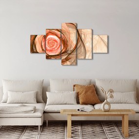 Obraz - Abstrakcyjny róż z białym tłem (125x70 cm)