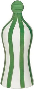 Lido - Ceramiczna butelka w paski w kolorze szafranowo-zielonym