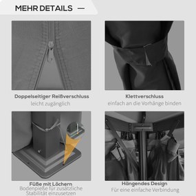 Pawilon ogrodowy Outsunny 3 x 3 m z podwójną moskitierą dachową, aluminium, ciemnoszary
