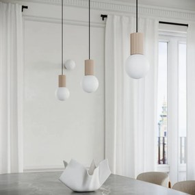 Szarobrązowa lampa wisząca ze szklanym kloszem ø 12 cm Orbital – Nice Lamps