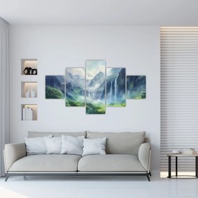 Obraz - Dolina wodospadów (125x70 cm)