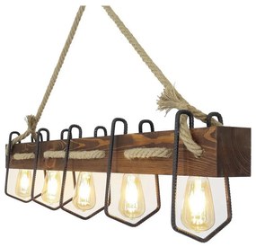 Lampa wisząca z drewna sosnowego Jason